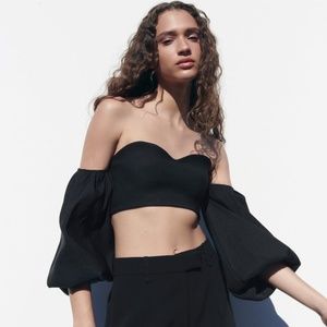 Zara limited edition balloon sleeves crop top you cannot miss